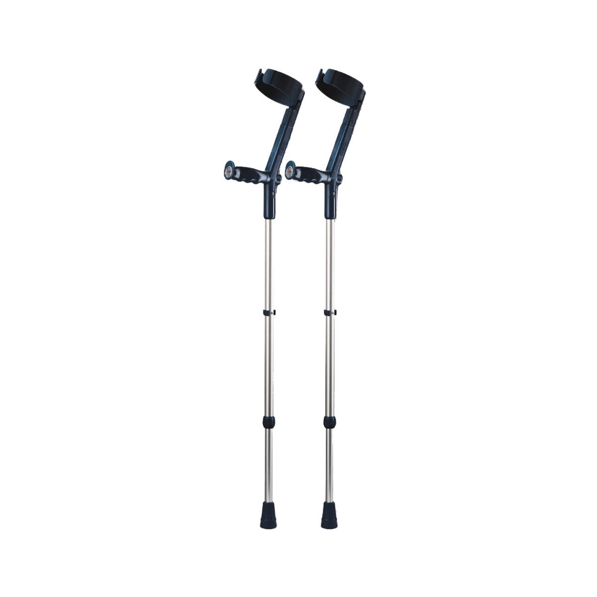 Rebotec Safe-In-Soft - Forearm Crutches with Cuff & Hinge - Black